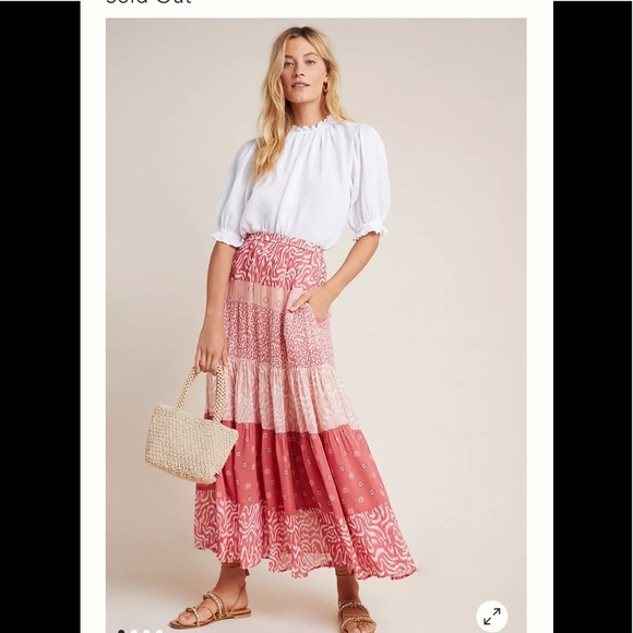 NWT Anthropologie Dolan Freja Tiered Maxi Skirt size small - Picture 1 of 16